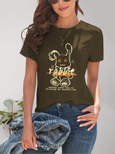 Load image into Gallery viewer, Rabbit Graphic Round Neck Short Sleeve T-Shirt