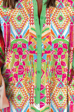 Load image into Gallery viewer, Printed Button Up Long Sleeve Shirt Dress