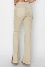 Load image into Gallery viewer, RISEN Full Size High Rise Side Slit Cargo Bootcut Jeans