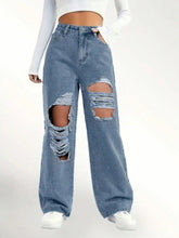 Load image into Gallery viewer, Distressed Wide Leg Jeans