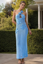 Load image into Gallery viewer, Crochet Flower Halter Neck Knit Dress
