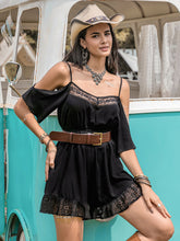 Load image into Gallery viewer, Lace Detail Cold Shoulder Romper