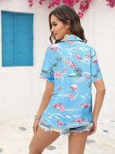 Load image into Gallery viewer, Printed Collared Neck Short Sleeve Shirt