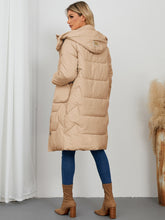 Load image into Gallery viewer, Long Sleeve Longline Hooded Winter Coat