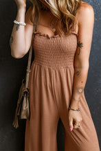 Load image into Gallery viewer, Frill Smocked Wide Leg Jumpsuit