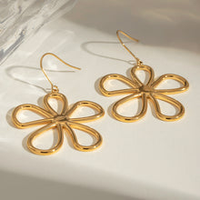 Load image into Gallery viewer, 18K Gold-Plated Flower Earrings