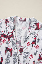 Load image into Gallery viewer, Printed Collared Neck Long Sleeve Top and Shorts Lounge Set
