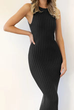 Load image into Gallery viewer, Slit Ribbed Round Neck Sleeveless Dress