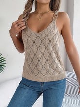 Load image into Gallery viewer, Openwork Scoop Neck Knit Vest
