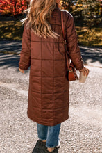 Load image into Gallery viewer, Pocketed Bubble Texture Long Sleeve Longline Winter Coat