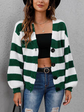 Load image into Gallery viewer, Striped Button Up Long Sleeve Sweater
