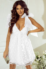 Load image into Gallery viewer, Applique Tied V-Neck Sleeveless Dress