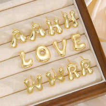 Load image into Gallery viewer, 18K Gold-Plated Bubble Letter Stud Earrings