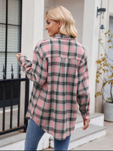 Load image into Gallery viewer, Mandy Pocketed Plaid Collared Neck Long Sleeve Shirt