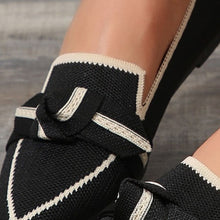 Load image into Gallery viewer, Bow Contrast Trim Point Toe Loafers