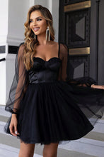 Load image into Gallery viewer, Sweetheart Neck Balloon Sleeve Mini Dress