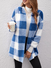 Load image into Gallery viewer, Plaid Long Sleeve Hooded Coat