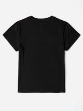 Load image into Gallery viewer, Letter Graphic Round Neck Short Sleeve T-Shirt