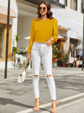 Load image into Gallery viewer, Round Neck Long Sleeve Blouse