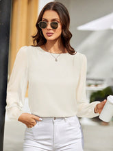 Load image into Gallery viewer, Round Neck Long Sleeve Blouse
