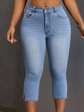 Load image into Gallery viewer, Side Slit Skinny Jeans with Pockets
