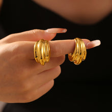 Load image into Gallery viewer, 18K Gold-Plated Titanium Steel Open Ring