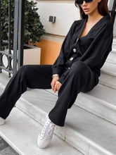 Load image into Gallery viewer, Full Size Button Up Long Sleeve Top and Pants Set