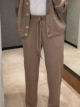 Load image into Gallery viewer, Full Size Button Up Long Sleeve Top and Pants Set