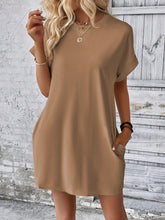 Load image into Gallery viewer, Round Neck Short Sleeve Mini Dress