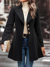 Load image into Gallery viewer, Collared Neck Long Sleeve Longline Coat