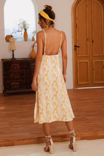 Load image into Gallery viewer, Slit Crisscross Printed Sleeveless Cami Dress