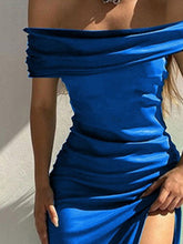 Load image into Gallery viewer, Split Ruched Off-Shoulder Dress