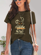 Load image into Gallery viewer, Rabbit Graphic Round Neck Short Sleeve T-Shirt
