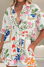 Load image into Gallery viewer, Printed Button Up Half Sleeve Top and Shorts Set