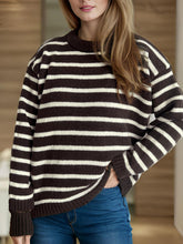 Load image into Gallery viewer, Striped Round Neck Long Sleeve Sweater