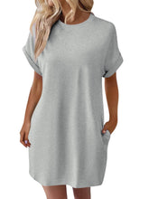 Load image into Gallery viewer, Round Neck Short Sleeve Mini Dress