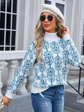 Load image into Gallery viewer, Angel Wings Flower Turtleneck Long Sleeve Sweater
