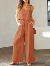 Load image into Gallery viewer, Square Neck Top and Wide Leg Pants Set