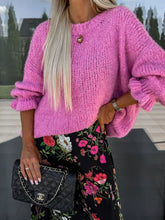 Load image into Gallery viewer, Round Neck Long Sleeve Sweater
