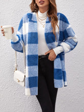 Load image into Gallery viewer, Plaid Long Sleeve Hooded Coat