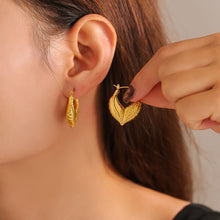 Load image into Gallery viewer, Titanium Steel Leaf Shape Earrings