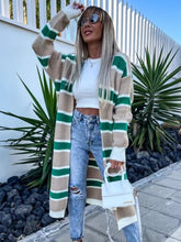 Load image into Gallery viewer, Striped Open Front Longline Cardigan