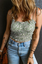 Load image into Gallery viewer, Tied Smocked Printed Square Neck Cami