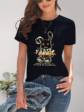 Load image into Gallery viewer, Rabbit Graphic Round Neck Short Sleeve T-Shirt