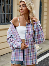 Load image into Gallery viewer, Plaid Collared Neck Long Sleeve Shirt