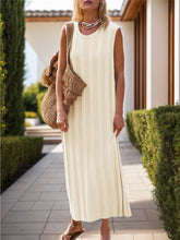Load image into Gallery viewer, Round Neck Sleeveless Knit Dress