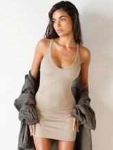 Load image into Gallery viewer, Scoop Neck Wide Strap Mini Dress