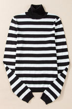 Load image into Gallery viewer, Striped Turtleneck Long Sleeve Knit Top