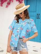 Load image into Gallery viewer, Printed Collared Neck Short Sleeve Shirt