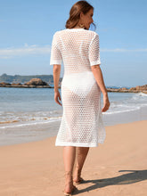 Load image into Gallery viewer, Slit Openwork Round Neck Cover-Up